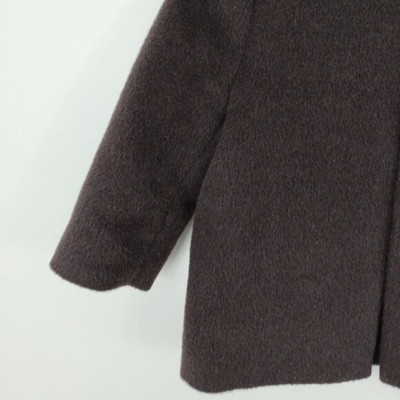 Cos Alpaca Wool Blend Cropped Fur Coat Jacket Size 4 Brown Quiet Luxury - Picture 9 of 12